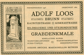 Reklama dílny Adolfa Loose st., Adresář města Brna 1923