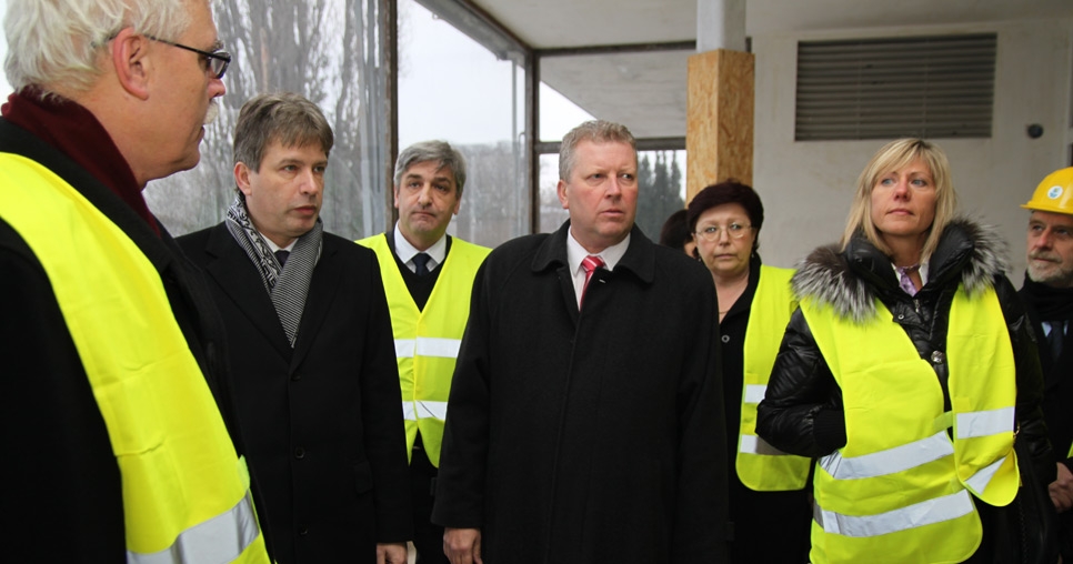 Visit of Minister of Culture of the Czech Republic, Jiří Besser and Mayor of the City of Brno,  Roman Onderka – site visit 2011, photograph: Miloš Budík