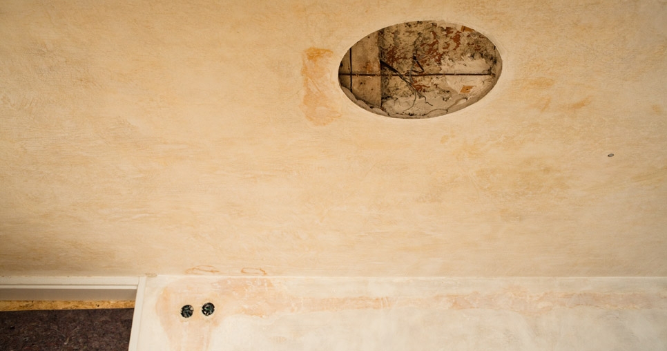 Hanna’s room (3rd floor); installation hole for a ceiling light, 2011, photograph: David Židlický
