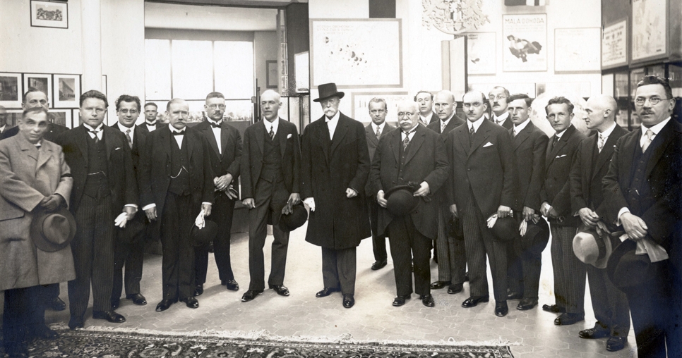 První československý prezident Tomáš Garrigue Masaryk na Výstavě soudobé kultury v Brně v roce 1928