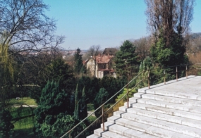 View of Villa Arnold from the main living area of Villa Tugendhat, 2009
