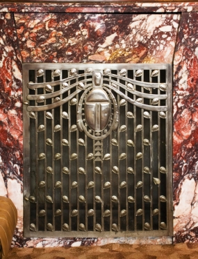 Detail of the grate work of the fireplace in the so-called Large Villa, 2007, photograph: Miloš Strnad 